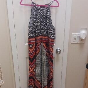 Stylish Black and Red Maxi Dress